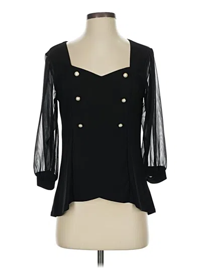 Assorted Brands 3/4 Sleeve Blouse In Black