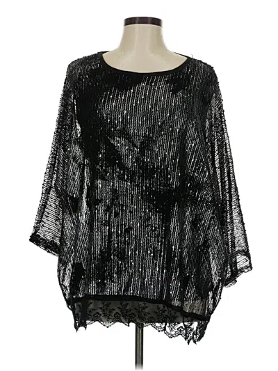 Pre-owned Assorted Brands 3/4 Sleeve Blouse In Black