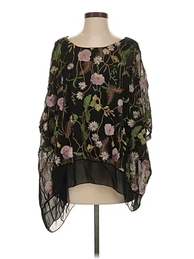 Pre-owned Assorted Brands 3/4 Sleeve Blouse In Black