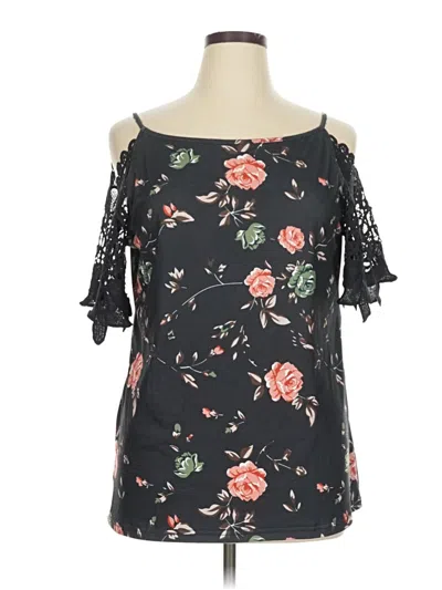 Pre-owned Assorted Brands 3/4 Sleeve Blouse In Black
