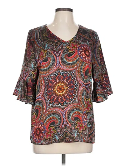 Pre-owned Assorted Brands 3/4 Sleeve Blouse In Black