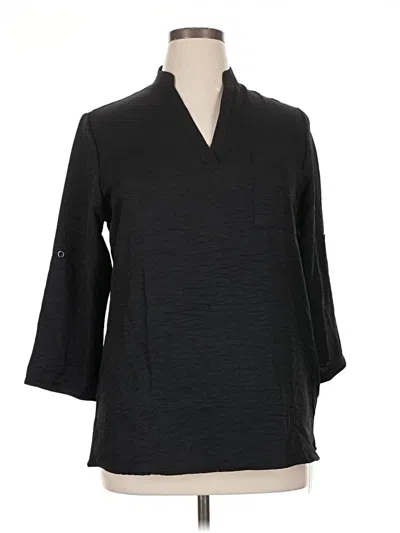 Assorted Brands 3/4 Sleeve Blouse In Black