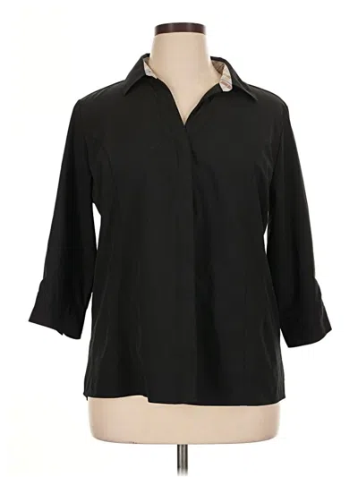 Pre-owned Assorted Brands 3/4 Sleeve Blouse In Black