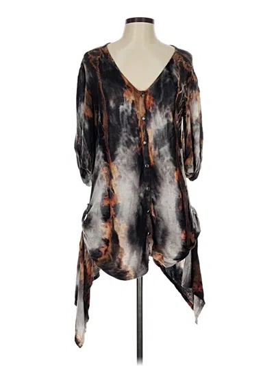 Pre-owned Assorted Brands 3/4 Sleeve Blouse In Black