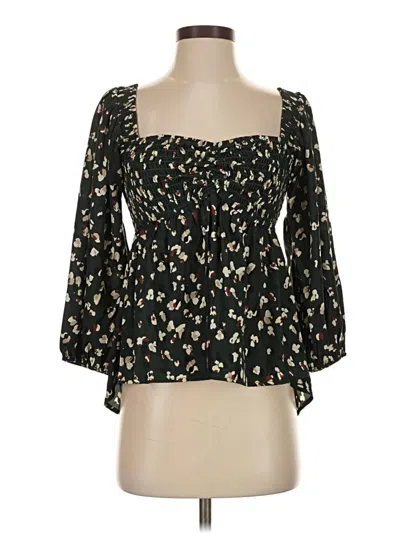 Pre-owned Assorted Brands 3/4 Sleeve Blouse In Black