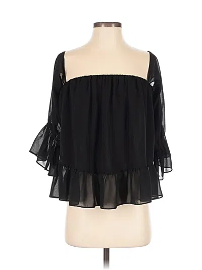Pre-owned Assorted Brands 3/4 Sleeve Blouse In Black