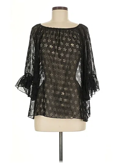 Pre-owned Assorted Brands 3/4 Sleeve Blouse In Black