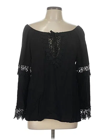 Pre-owned Assorted Brands 3/4 Sleeve Blouse In Black