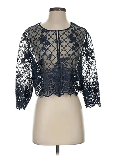 Pre-owned Assorted Brands 3/4 Sleeve Blouse In Black