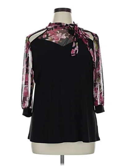 Pre-owned Assorted Brands 3/4 Sleeve Blouse In Black