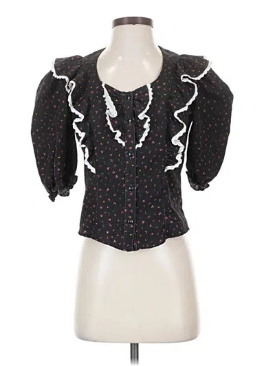 Pre-owned Assorted Brands 3/4 Sleeve Blouse In Black