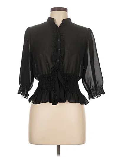 Pre-owned Assorted Brands 3/4 Sleeve Blouse In Black