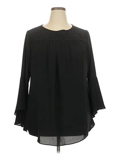 Pre-owned Assorted Brands 3/4 Sleeve Blouse In Black