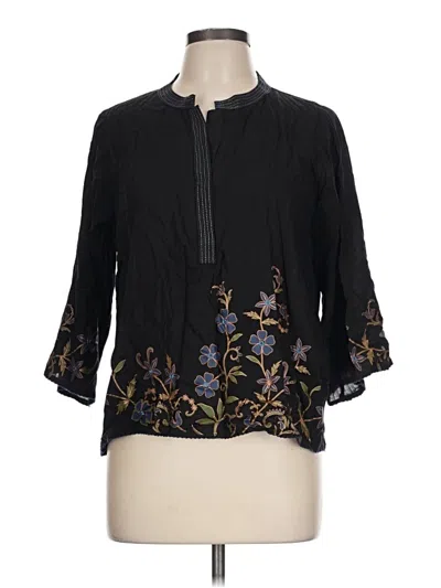 Pre-owned Assorted Brands 3/4 Sleeve Blouse In Black