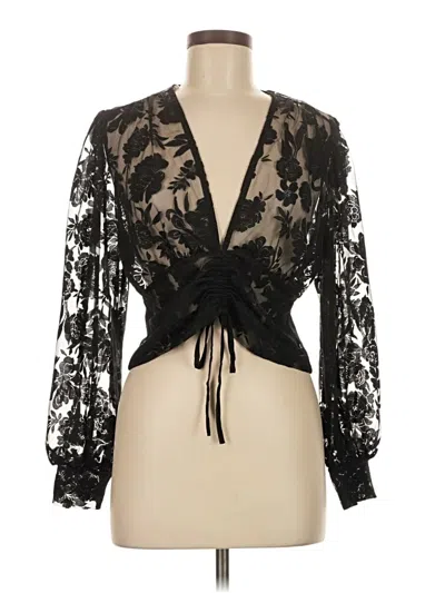 Pre-owned Assorted Brands 3/4 Sleeve Blouse In Black