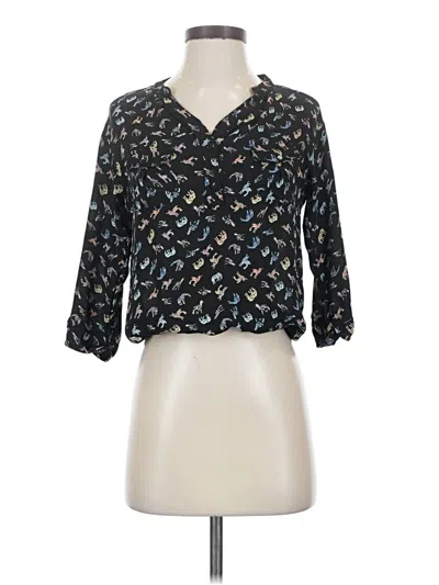 Pre-owned Assorted Brands 3/4 Sleeve Blouse In Black