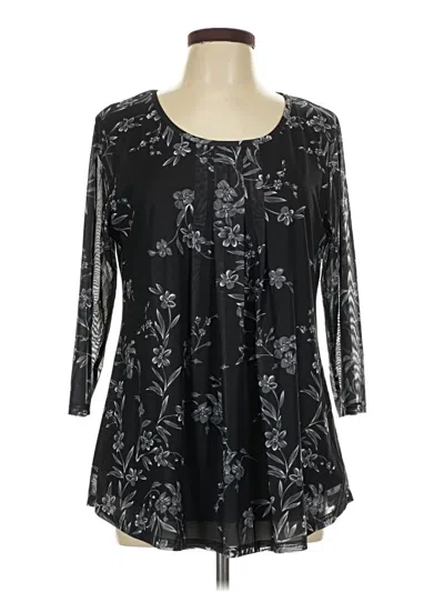 Pre-owned Assorted Brands 3/4 Sleeve Blouse In Black