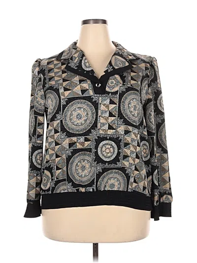 Pre-owned Assorted Brands 3/4 Sleeve Blouse In Black