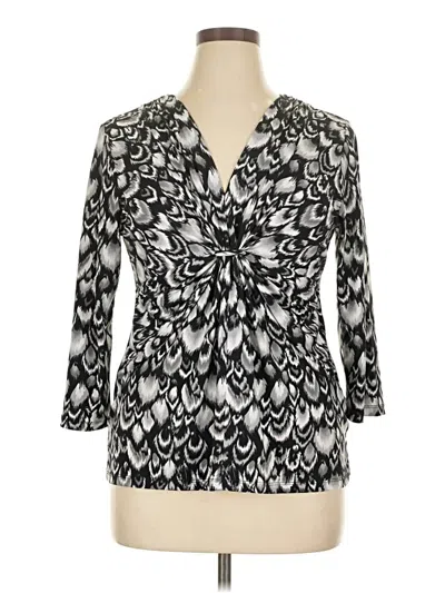 Pre-owned Assorted Brands 3/4 Sleeve Blouse In Black