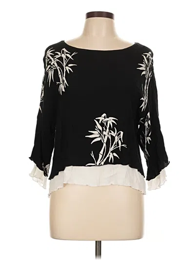 Pre-owned Assorted Brands 3/4 Sleeve Blouse In Black