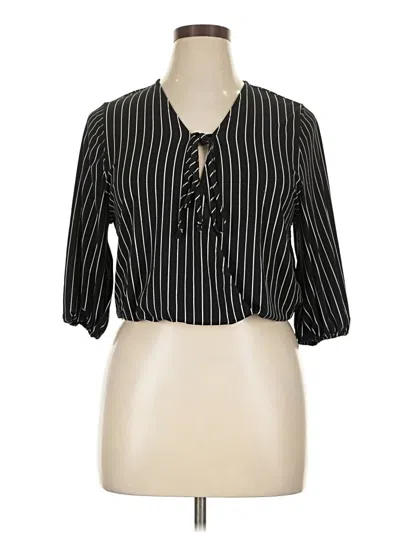 Pre-owned Assorted Brands 3/4 Sleeve Blouse In Black