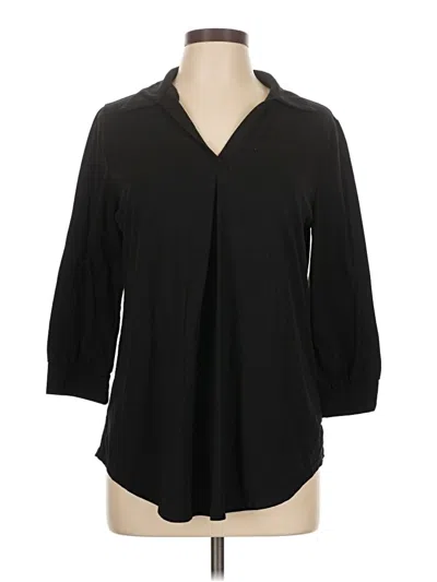 Pre-owned Assorted Brands 3/4 Sleeve Blouse In Black