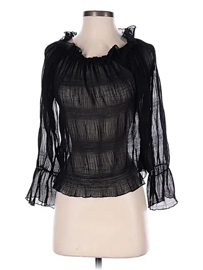 Pre-owned Assorted Brands 3/4 Sleeve Blouse In Black