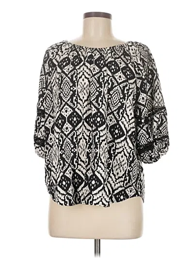 Pre-owned Assorted Brands 3/4 Sleeve Blouse In Black