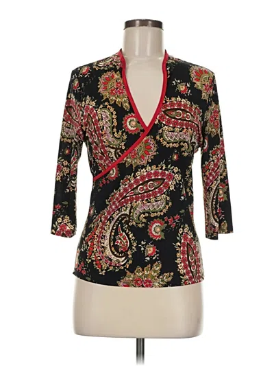 Pre-owned Assorted Brands 3/4 Sleeve Blouse In Black
