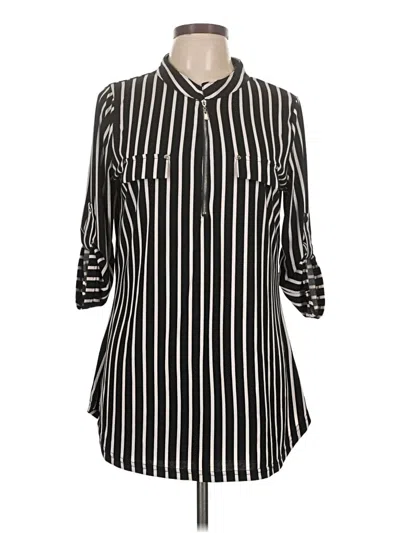 Pre-owned Assorted Brands 3/4 Sleeve Blouse In Black
