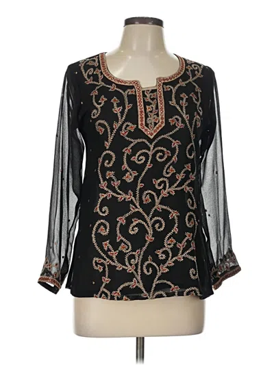 Pre-owned Assorted Brands 3/4 Sleeve Blouse In Black