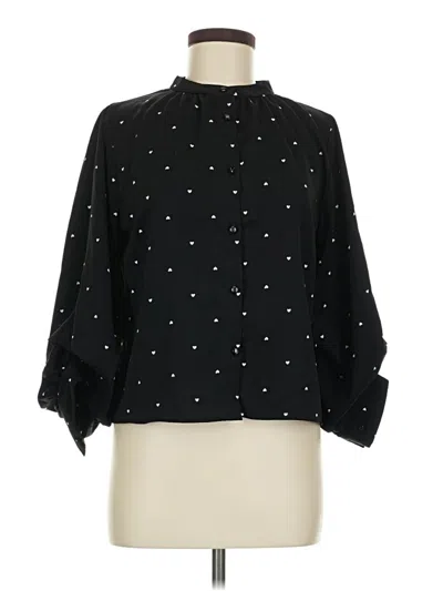 Pre-owned Assorted Brands 3/4 Sleeve Blouse In Black