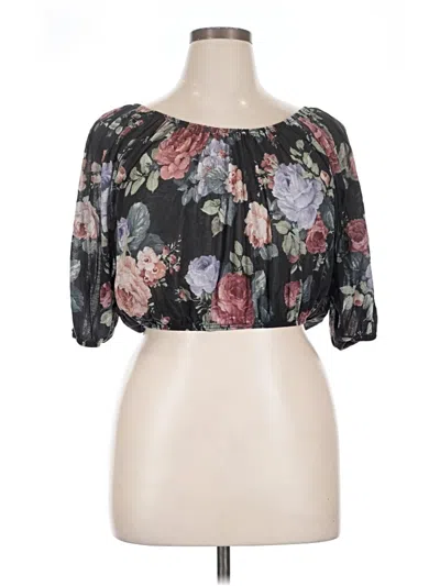 Pre-owned Assorted Brands 3/4 Sleeve Blouse In Black