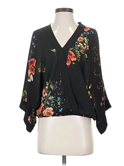 Pre-owned Assorted Brands 3/4 Sleeve Blouse In Black