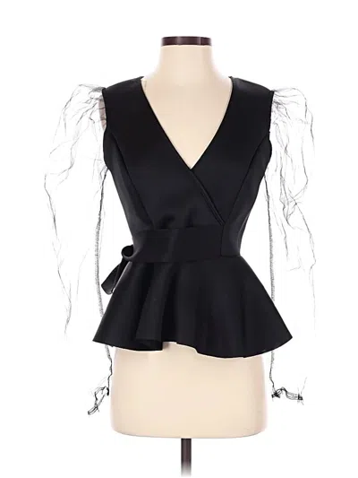 Pre-owned Assorted Brands 3/4 Sleeve Blouse In Black