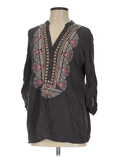 Pre-owned Assorted Brands 3/4 Sleeve Blouse In Black