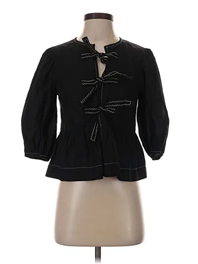 Pre-owned Assorted Brands 3/4 Sleeve Blouse In Black