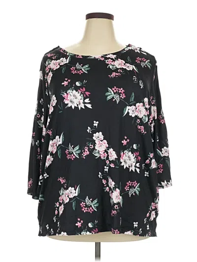 Pre-owned Assorted Brands 3/4 Sleeve Blouse In Black