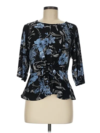 Pre-owned Assorted Brands 3/4 Sleeve Blouse In Black