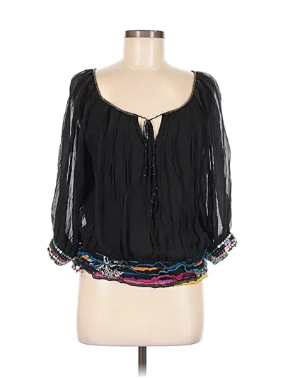 Pre-owned Assorted Brands 3/4 Sleeve Blouse In Black