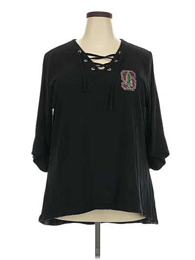 Pre-owned Assorted Brands 3/4 Sleeve Blouse In Black