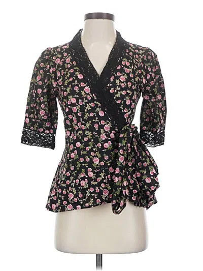 Pre-owned Assorted Brands 3/4 Sleeve Blouse In Black