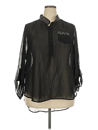 Pre-owned Assorted Brands 3/4 Sleeve Blouse In Black