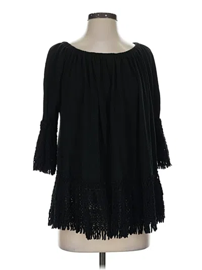 Pre-owned Assorted Brands 3/4 Sleeve Blouse In Black