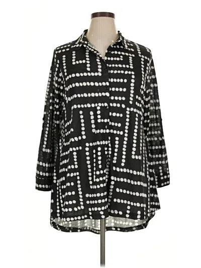 Pre-owned Assorted Brands 3/4 Sleeve Blouse In Black