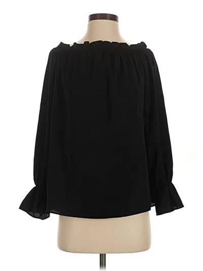 Pre-owned Assorted Brands 3/4 Sleeve Blouse In Black