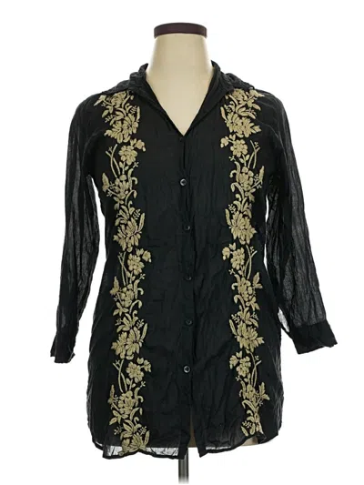 Pre-owned Assorted Brands 3/4 Sleeve Blouse In Black