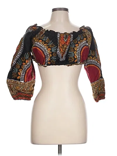 Pre-owned Assorted Brands 3/4 Sleeve Blouse In Black