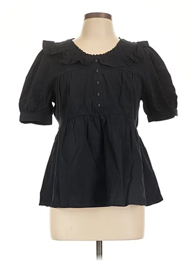 Pre-owned Assorted Brands 3/4 Sleeve Blouse In Black
