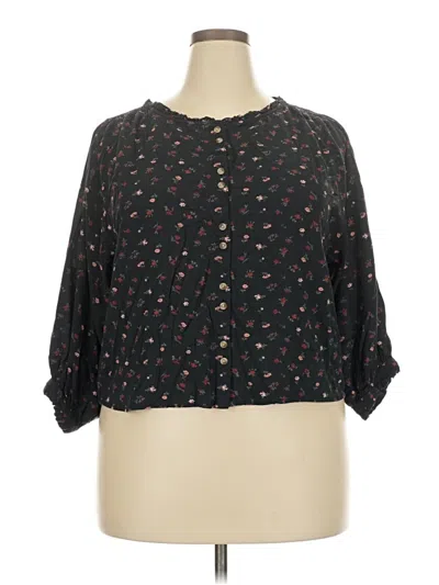 Pre-owned Assorted Brands 3/4 Sleeve Blouse In Black